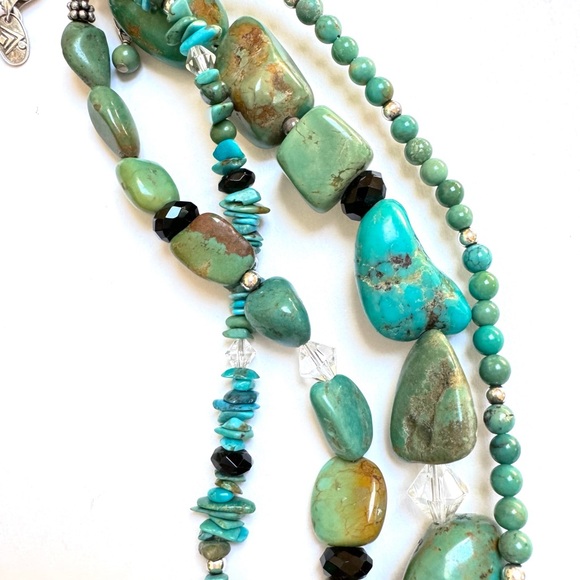SILPADA Necklace Turquoise N1299 Sterling Silver 4 Strand VERY GOOD CONDITION - Picture 2 of 5